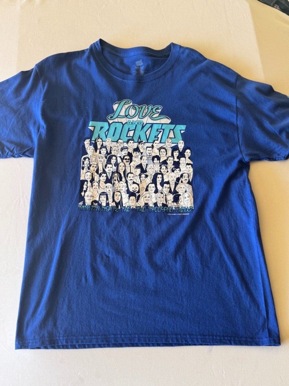 Love and Rockets Graphitti 2012 Graphic Tee Men's L Royal Blue